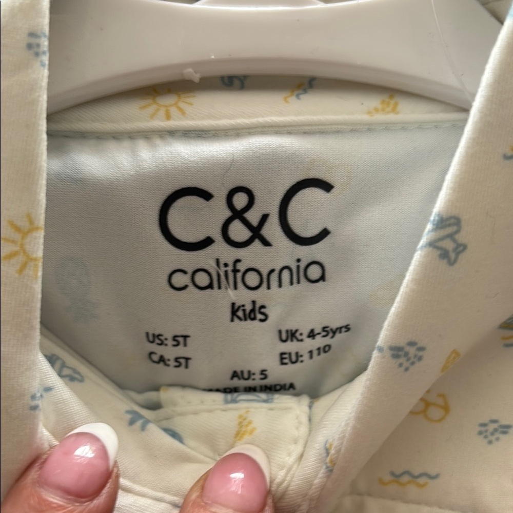 C&C California Kids Cream and Blue Playful Set - Picture 2 of 3